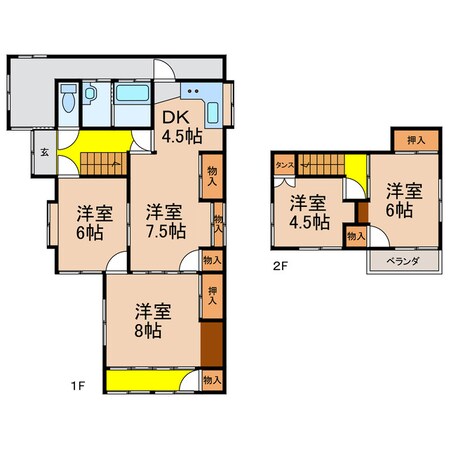 東奥貸家(T邸)の物件間取画像